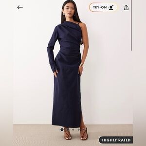 ASOS Design One-Shoulder Draped MIDI Dress